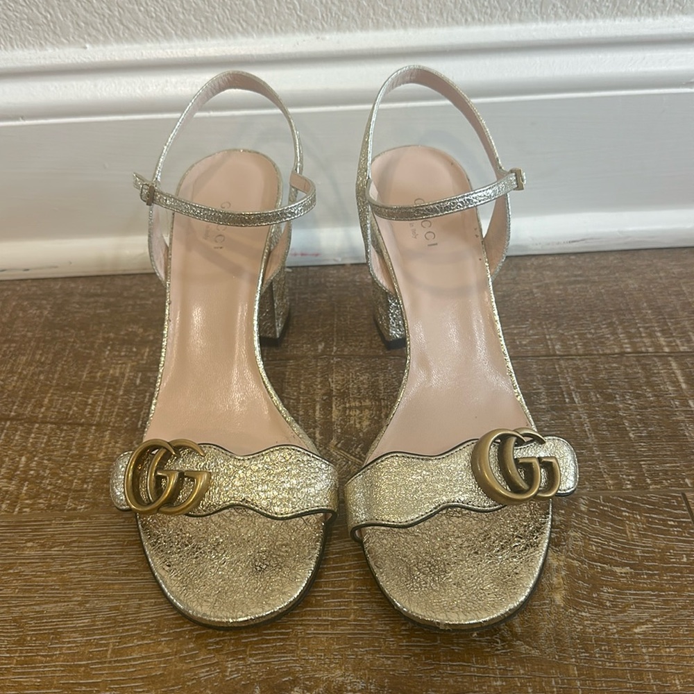 Gucci Marmont High Block Heel Sandals size 39